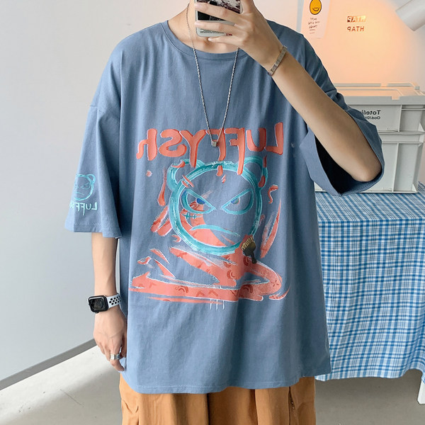 Φαρδύ μοντέλο  καλοκαιρινό μπλουζάκι με απλικέ χρώμα