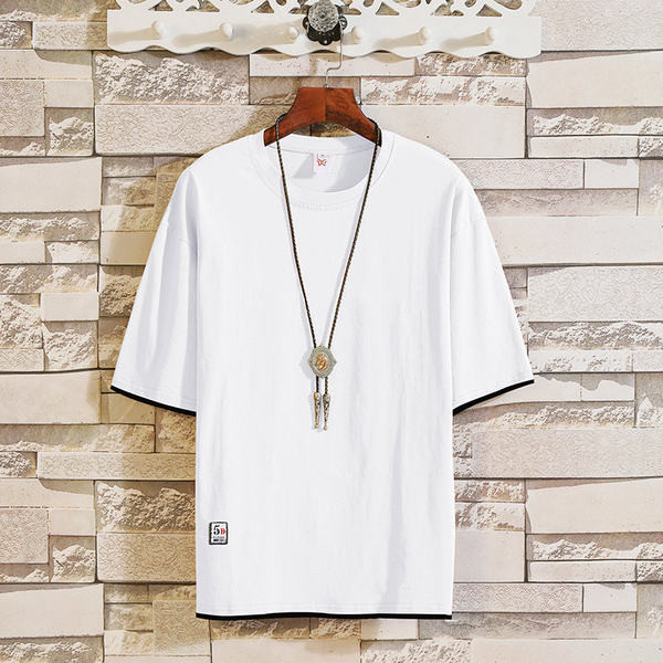 Meeste suvine ovaalse kaelusega T-särk