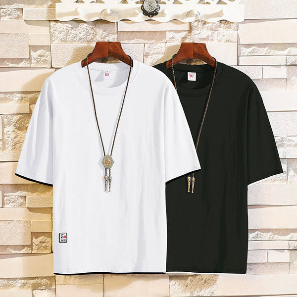 Meeste suvine ovaalse kaelusega T-särk