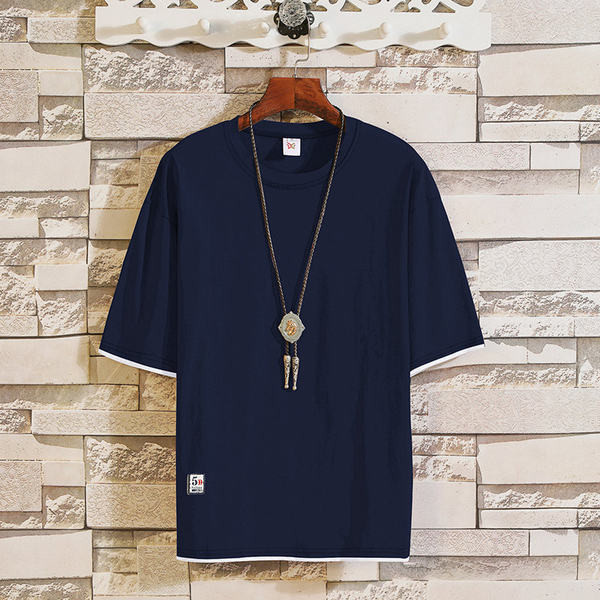 Meeste suvine ovaalse kaelusega T-särk