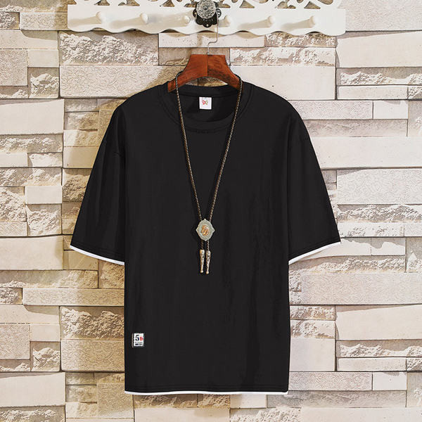 Meeste suvine ovaalse kaelusega T-särk