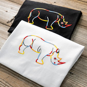 Мъжка тениска с цветна бродерия