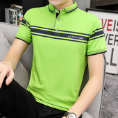 Moodne neljas värvitoonis krae ja lühikeste varrukatega meeste pluus