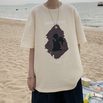 Нов модел лятна памучна тениска с надписи