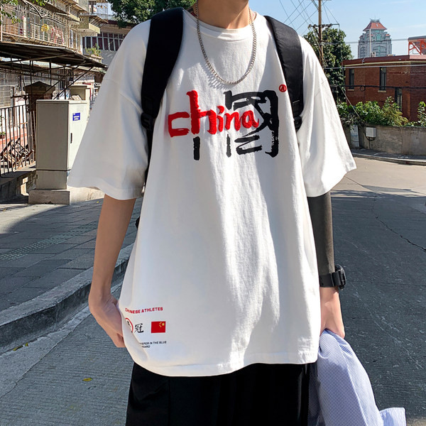 Нов модел лятна памучна тениска с надписи