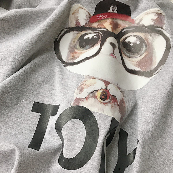 Aplikatsiooniga ja 3/4 varrukatega O-kaelusega meeste T-särk