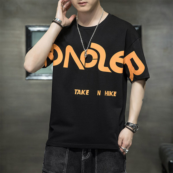 Ümara kaelusega vabaaja meeste T-särk - lai mudel