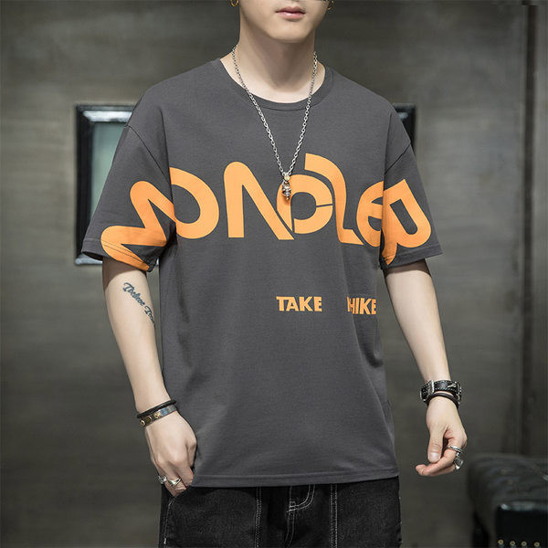 Ümara kaelusega vabaaja meeste T-särk - lai mudel