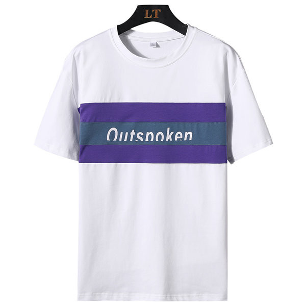 Meeste vabaaja t-särk kirjaga - kolmes värvitoonis