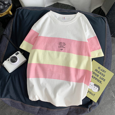 Meeste puuvillane lühikeste varrukate ja ovaalse kaelusega T-särk