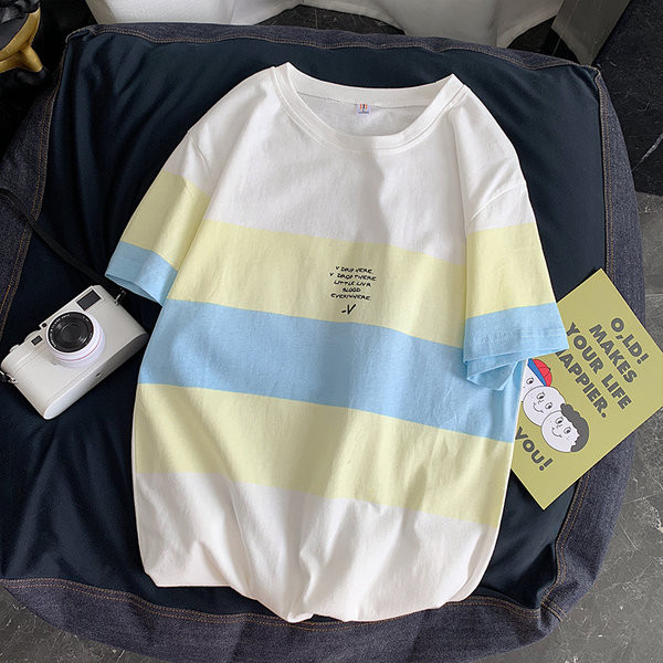 Meeste puuvillane lühikeste varrukate ja ovaalse kaelusega T-särk