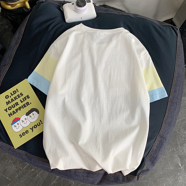 Meeste puuvillane lühikeste varrukate ja ovaalse kaelusega T-särk