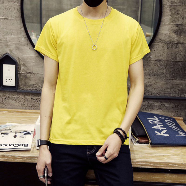 Mitmes värvitoonis lühikeste varrukatega meeste T-särk