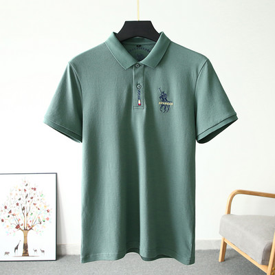Tricou barbatesc cu guler clasic si broderie