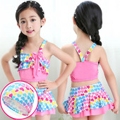 Bērnu peldkostīms divās daļās ar lentīti