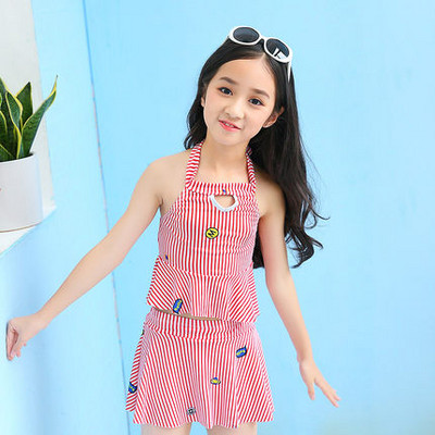 Bērnu peldkostīms divās daļās ar lentīti