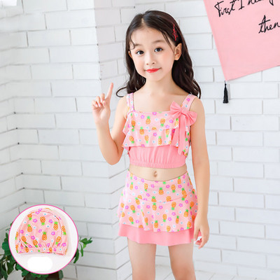 Bērnu peldkostīms divās daļās ar lentīti