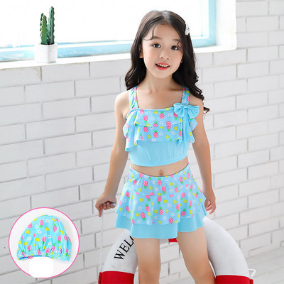 Bērnu peldkostīms divās daļās ar lentīti