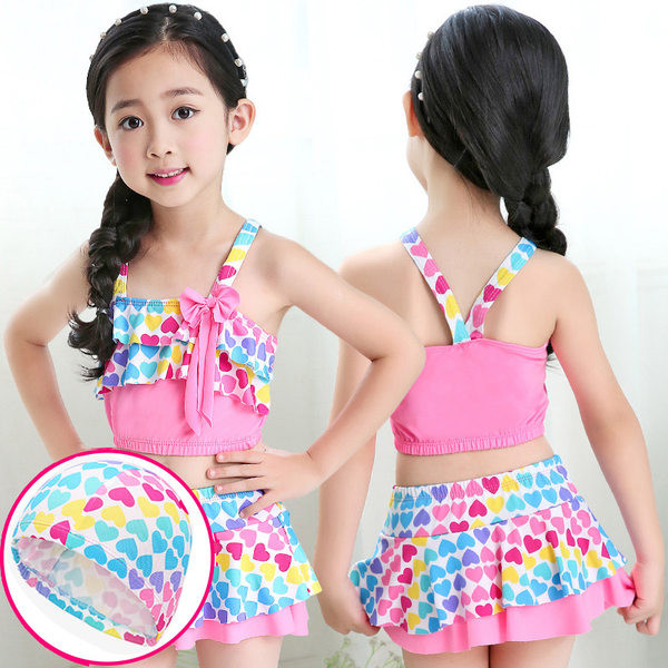 Bērnu peldkostīms divās daļās ar lentīti