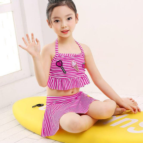 Dječji dvodijelni kupaći kostim za djevojčice sa cvjetnim uzorkom