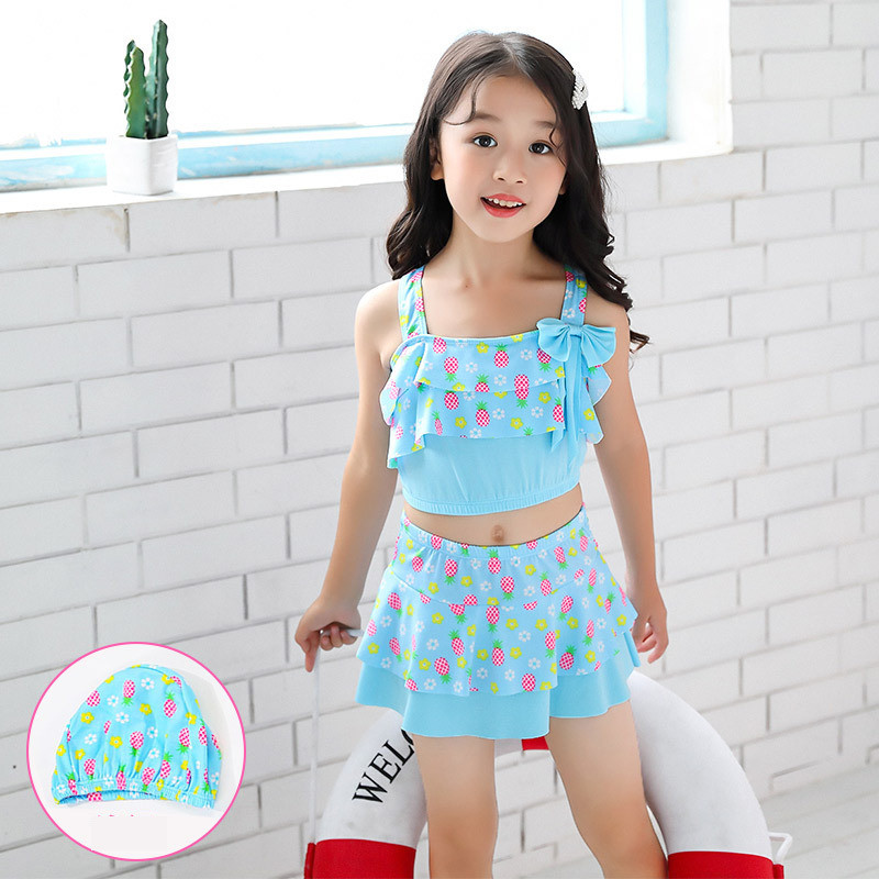 Dječji dvodijelni kupaći kostim za djevojčice sa cvjetnim uzorkom