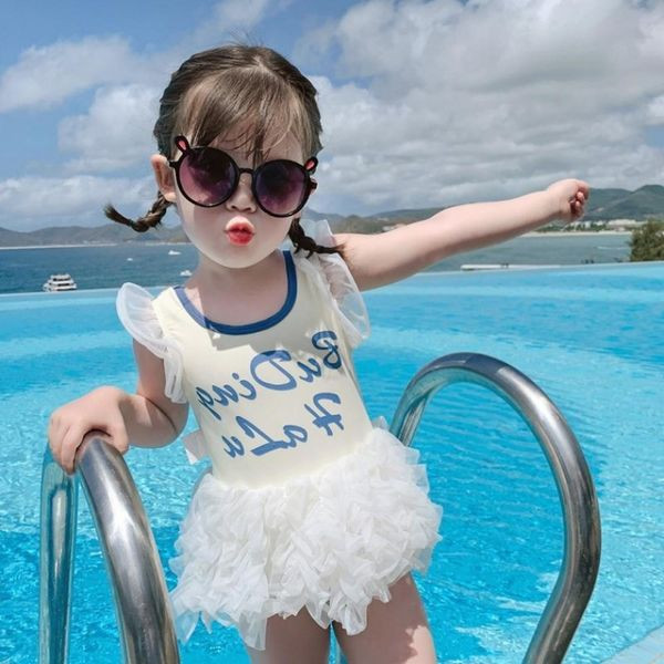 Laste täisujumistrikoo lahtise selja ja tülliga