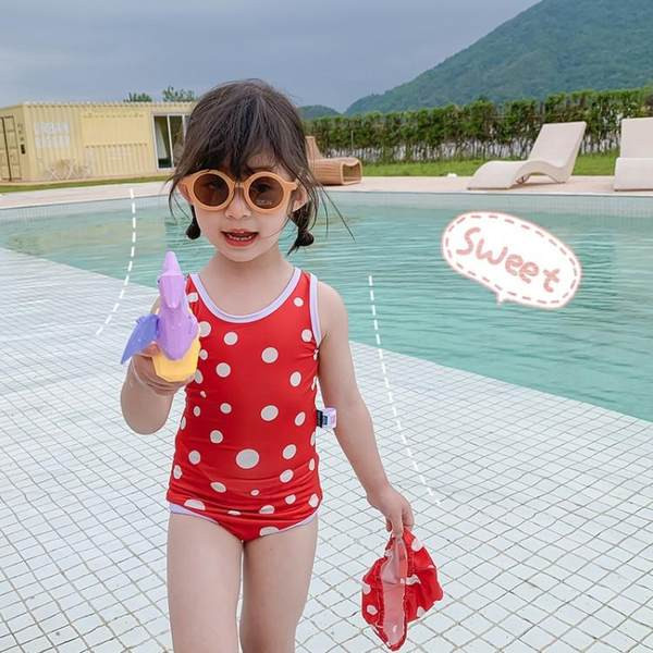 Kupaći kostim na pune točke za djevojčice