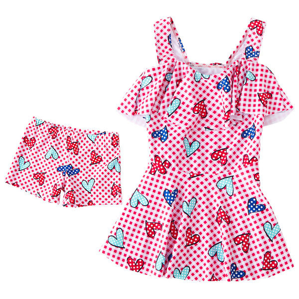 Uue mudeli ujumistrikoo südamete komplekt tüdrukutele