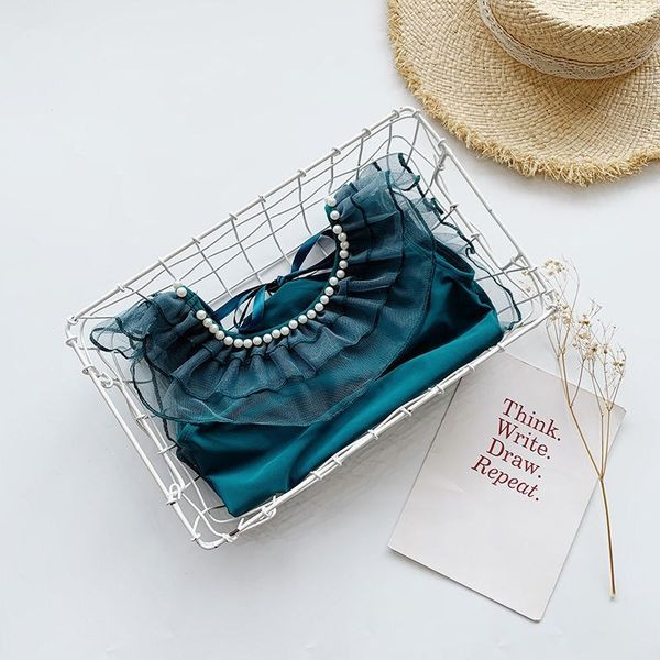 Terve laste ülikond lokkide ja pärlitega - rohelist värvi