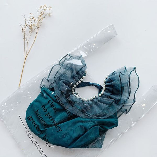 Terve laste ülikond lokkide ja pärlitega - rohelist värvi