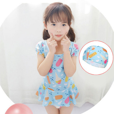 Laste ujumistrikoo sinine ja roosa tüdrukutele