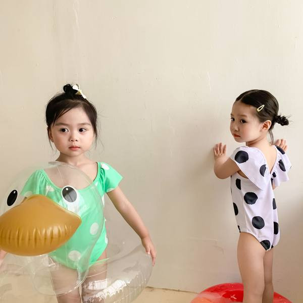 Täppidega laste ujumistrikoo tüdrukutele