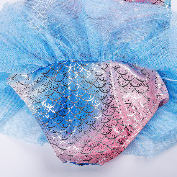 Uut mudelit laste ujumistrikoo sinine tülliga tüdrukutele