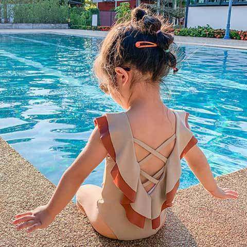 Laste ujumisriided tüdrukutele - kolmes värvitoonis