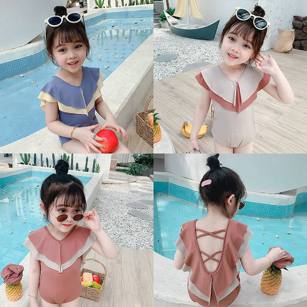 Laste ujumisriided tüdrukutele - kolmes värvitoonis