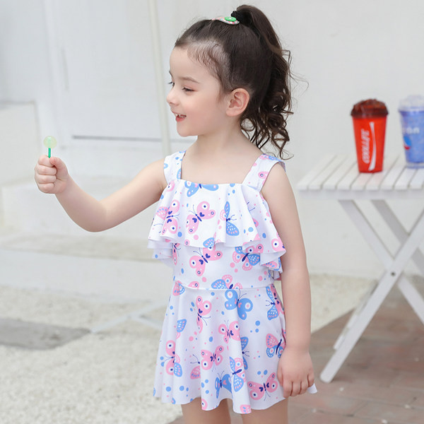 Moodne trükiga ujumistrikoo tüdrukutele