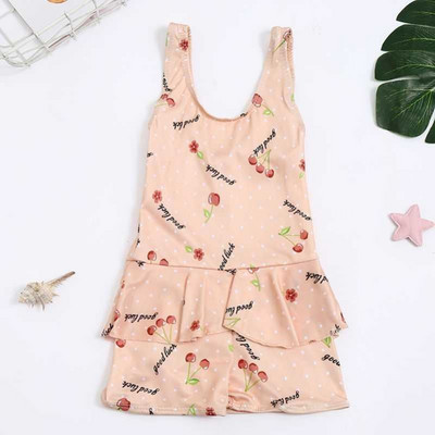 Bērnu pilnais peldkostīms meitenēm ar krāsainu rakstu