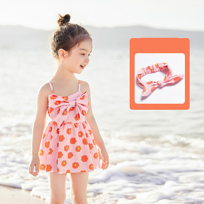 Laste täielik ujumistrikoo õhukeste rihmade ja paelaga