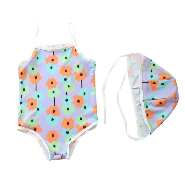 Laste värviline täisujumistrikoo tüdrukutele