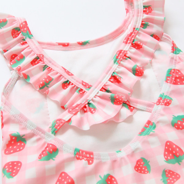 Laste lokkide ja värvilise aplikatsiooniga ujumistrikoo