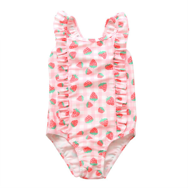 Laste lokkide ja värvilise aplikatsiooniga ujumistrikoo