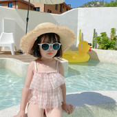 Laste täisujumistrikoo tülli lokkidega