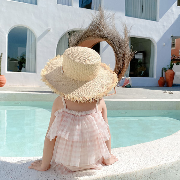 Laste täisujumistrikoo tülli lokkidega