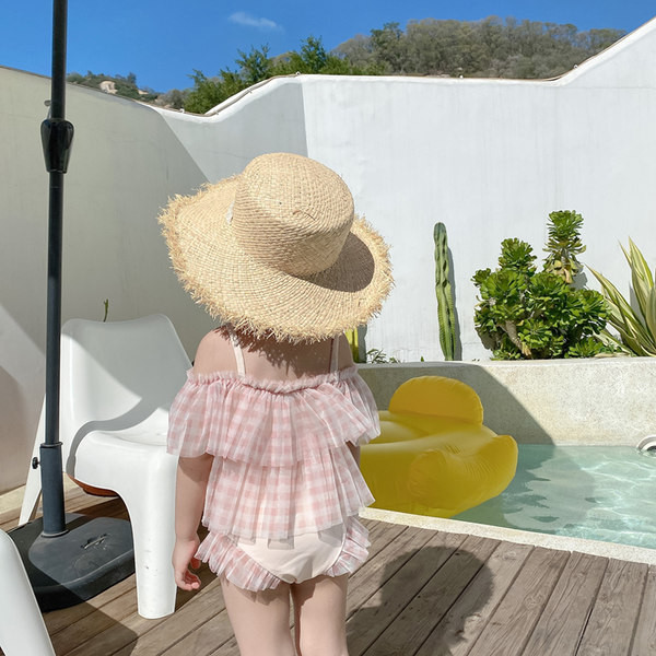 Laste täisujumistrikoo tülli lokkidega