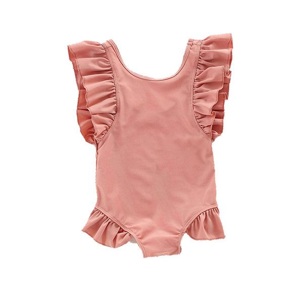 Dječji kupaći kostim za djevojčice s kovrčama - cijeli model