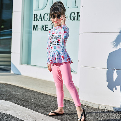 Kaheosaline päikesekaitsega ujumistrikoo tüdrukutele