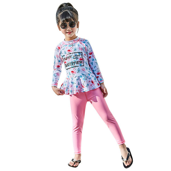 Kaheosaline päikesekaitsega ujumistrikoo tüdrukutele