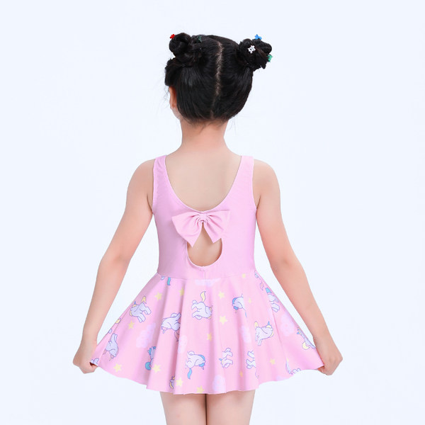 Laste täisujumistrikoo värvilise aplikatsiooni ja paelaga seljal