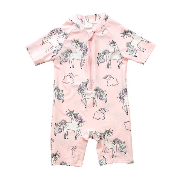 Tüdrukutele sobiv kolmes värvitoonis lukuga laste ujumistrikoo