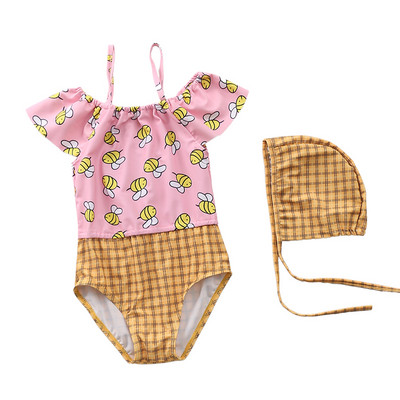 Dječji cijeli kupaći kostim s naramenicama - za djevojčice